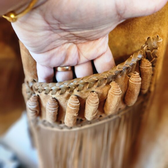 Scully Leather Boar Suede Fringe Mountain Jacket Bourbon Men 50 Cowboy Western - Picture 9 of 16